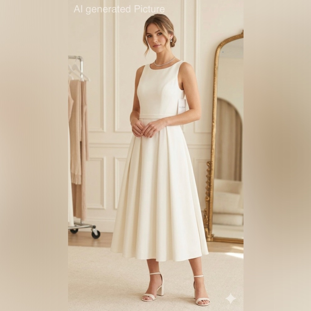 DB Studio White Sleeveless Wedding Dress size 6 - Picture 5 of 5